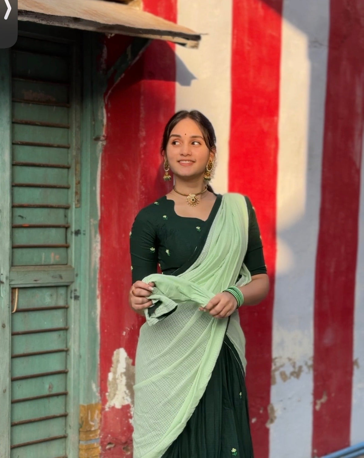 Green halfsaree