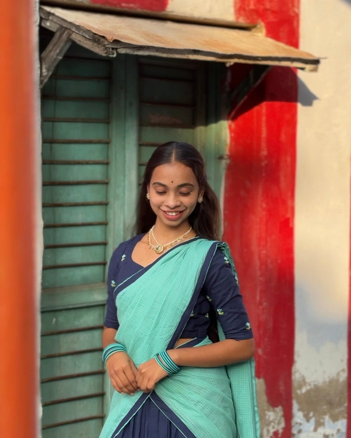 Blue halfsaree