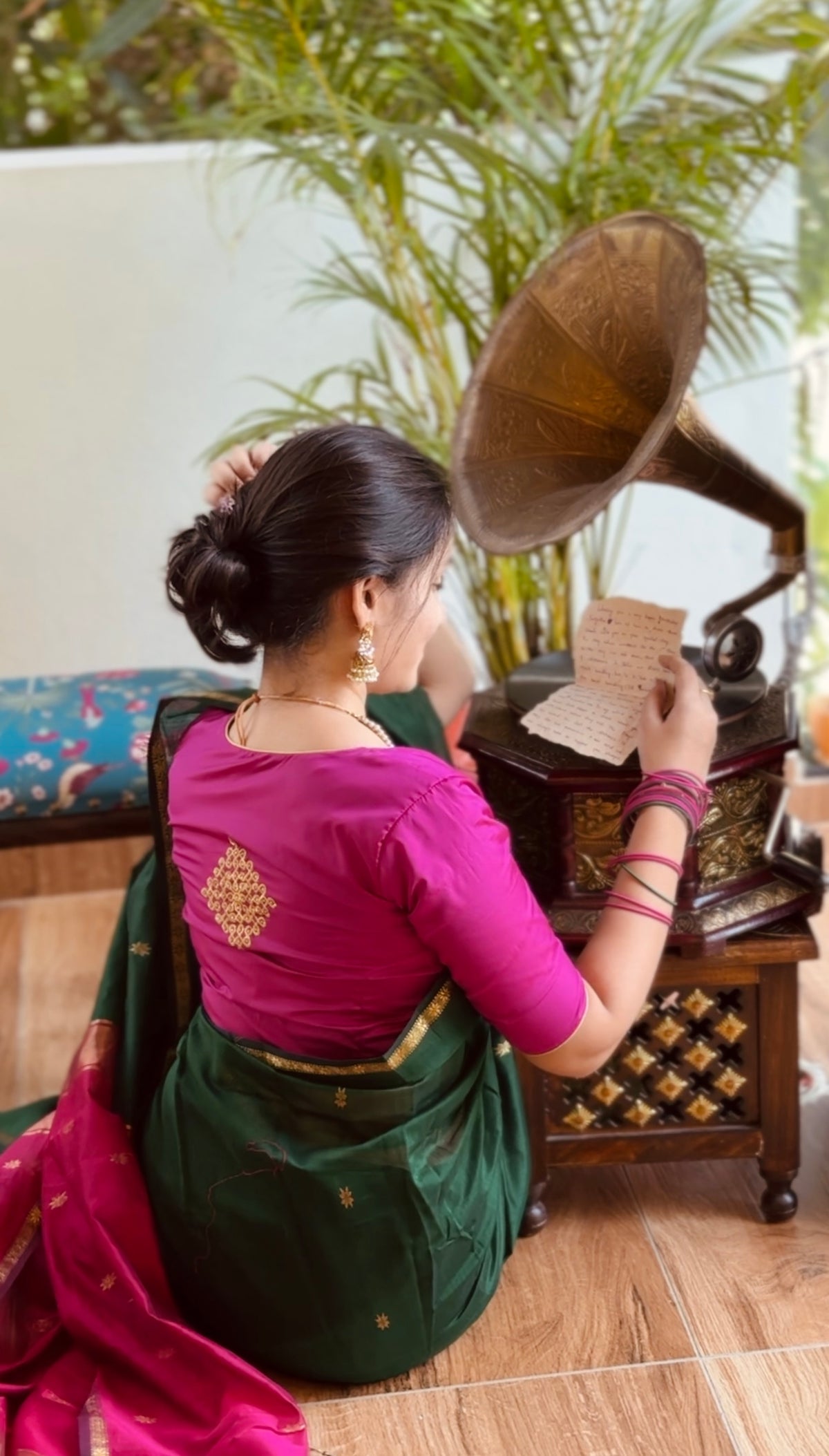 Green saree